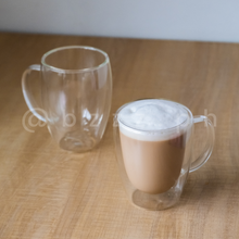 Load image into Gallery viewer, Double Walled Glass Mug with handle (250ml, 300ml)