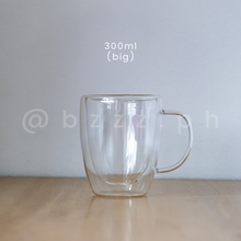 Load image into Gallery viewer, Double Walled Glass Mug with handle (250ml, 300ml)
