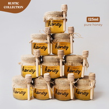 Load image into Gallery viewer, Rustic: 𝗣𝗨𝗥𝗘 𝗛𝗢𝗡𝗘𝗬 in winnie the pooh jars (125ml, 200ml)
